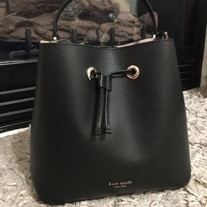 Kate Spade Black Eva Bucket Satchel Bag